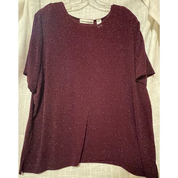 Draper's & Damon's Wine Colored Sparkly Shirt 3X - Picture 8 of 8